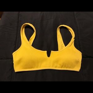 Hollister Yellow Ribbed Bikini Top